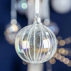 KAEMINGK Lot de 6 boules de Noël en verre (D80 mm) Ice Transparent irisé Clearance