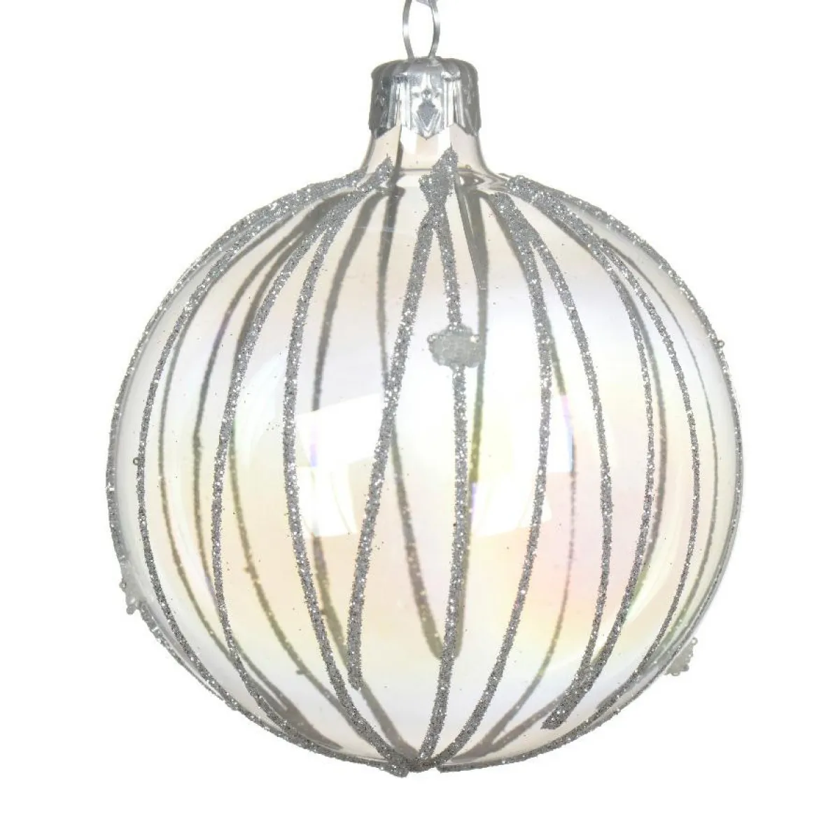 KAEMINGK Lot de 6 boules de Noël en verre (D80 mm) Ice Transparent irisé Clearance