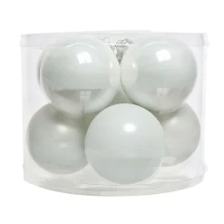 KAEMINGK Lot de 8 boules de Noël en verre (D70 mm) Myst d'hiver Blanc Clearance