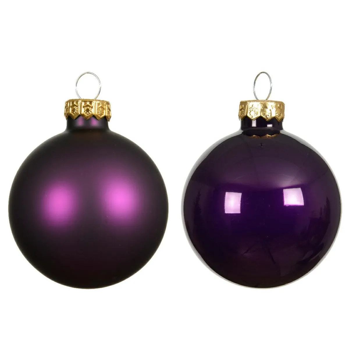 KAEMINGK Lot de 4 boules de Noël en verre (D100 mm) Boréal Figue Violet Discount