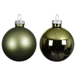 KAEMINGK Lot de 6 boules de Noël en verre (D80 mm) Boréal Vert romarin New