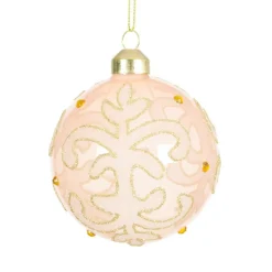 KAEMINGK Lot de 3 boules de Noël en verre (D80 mm) Castel Perle Clearance