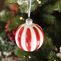 KAEMINGK Lot de 3 boules de Noël en verre (D80 mm) Cotelées Rouge Online