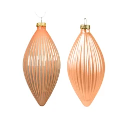 KAEMINGK Lot de 3 boules de Noël en verre (D60 mm) Goutte précieuse Rose Pêche Online