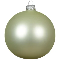 KAEMINGK Lot de 4 boules de Noël en verre (D100 mm) Arctique mate Menthe blanche Vert menthe Best