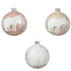 KAEMINGK Lot de 6 boules de Noël en verre Licorne Rose poudré Online