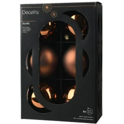 KAEMINGK Lot de 6 boules de Noël en verre (D80 mm) Boréal Brun café Online