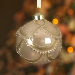 KAEMINGK Lot de 2 boules de Noël en verre (D80 mm) Princesse Perle Best