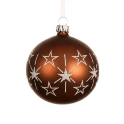 KAEMINGK Lot de 6 boules de Noël en verre (D80 mm) Etoiles en fête Brun café Discount