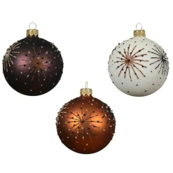 KAEMINGK Lot de 6 boules de Noël en verre (D80 mm) Nuit étoilée Multicolore Noir truffé Online