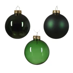 KAEMINGK Lot de 21 boules de Noël en verre Assorties Cristal Vert sapin Discount
