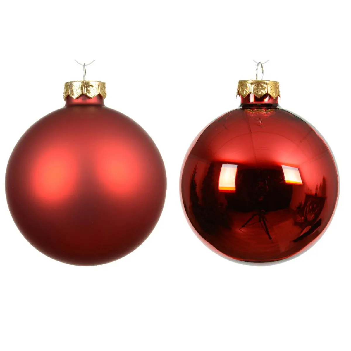 KAEMINGK Lot de 6 boules de Noël en verre (D80 mm) Boréal Rouge Outlet