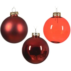KAEMINGK Lot de 21 boules de Noël en verre Assorties Cristal Rouge Best