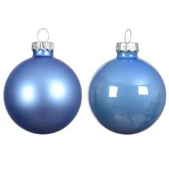 KAEMINGK Lot de 6 boules de Noël en verre (D80 mm) Boréal Bleu Ciel New