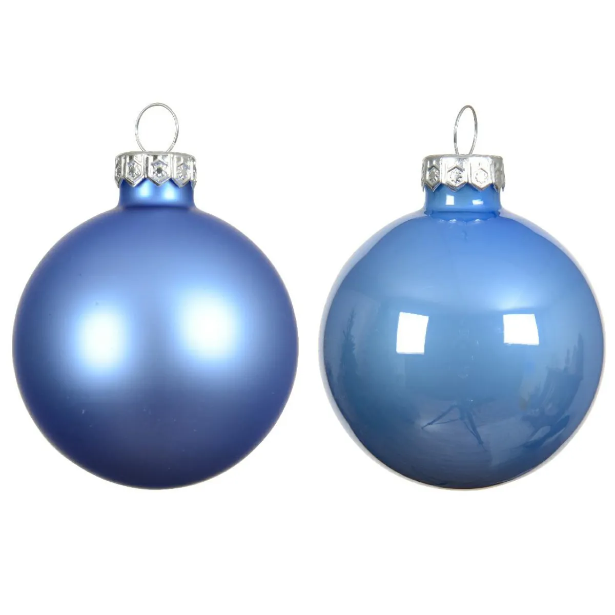 KAEMINGK Lot de 6 boules de Noël en verre (D80 mm) Boréal Bleu Ciel New