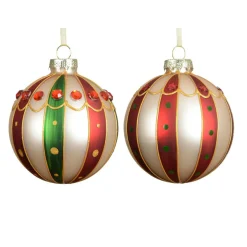 KAEMINGK Lot de 3 boules de Noël en verre (D80 mm) Sweet Circus Multicolore Online