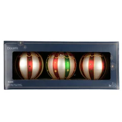 KAEMINGK Lot de 3 boules de Noël en verre (D80 mm) Sweet Circus Multicolore Online