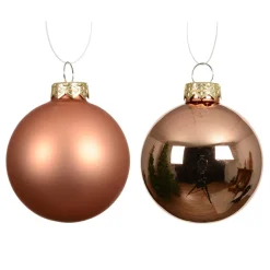 KAEMINGK Lot de 6 Boules de Noël en verre (D80 mm) Boréal Cognac Hot