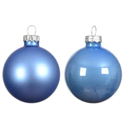 KAEMINGK Lot de 4 Boules de Noël en verre (D100 mm) Boréal Bleu Ciel Discount