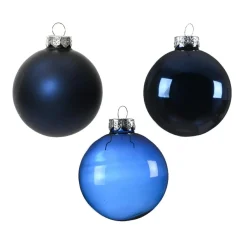 KAEMINGK Lot de 21 boules de Noël en verre Assorties Cristal Bleu nuit Sale