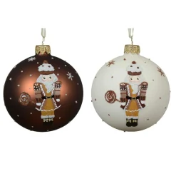 KAEMINGK Lot de 6 boules de Noël en verre (D80 mm) Casse-noisettes Chocolatés Marron