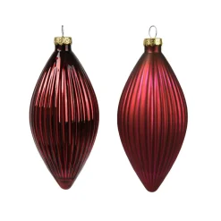 KAEMINGK Lot de 3 boules de Noël en verre (D60 mm) Goutte précieuse Bordeaux