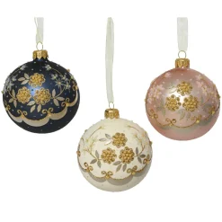 KAEMINGK Lot de 6 boules de Noël en verre (D80 mm) Rococo Multicolore Online