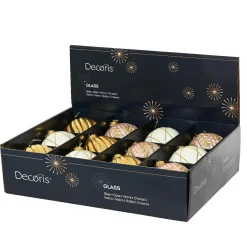 KAEMINGK Lot de 12 boules de Noël en verre (D100 mm) Rêverie , rose et blanc Or Best