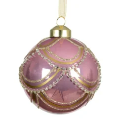 KAEMINGK Lot de 2 boules de Noël en verre (D80 mm) Princesse Rose Vieux rose Outlet