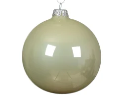 KAEMINGK Lot de 4 boules de Noël en verre (D100 mm) Arctique brillante Menthe blanche Vert menthe Hot
