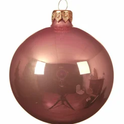 KAEMINGK Lot de 6 boules de Noël en verre (D80 mm) Arctique brillantes Vieux rose New