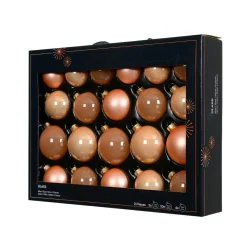 KAEMINGK Lot de 21 boules de Noël en verre (D60 à 75 mm) Assorties Cristal Pêche Outlet