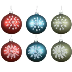 KAEMINGK Lot de 6 boules de Noël en verre (D80 mm) Santa Christmas Multicolore