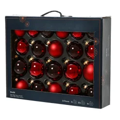 KAEMINGK Lot de 21 boules de Noël en verre Assorties Cristal Bordeaux Clearance
