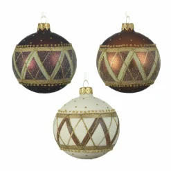 KAEMINGK Lot de 6 boules de Noël en verre (80 mm) Elia Cannelle Online