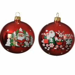 KAEMINGK Lot de 6 boules de Noël en verre (D80 mm) Santa Rouge Best
