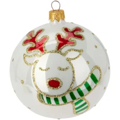 KOOPMAN Lot de 6 boules de Noël en verre (D100 mm) Mignonneries nacré Blanc Clearance