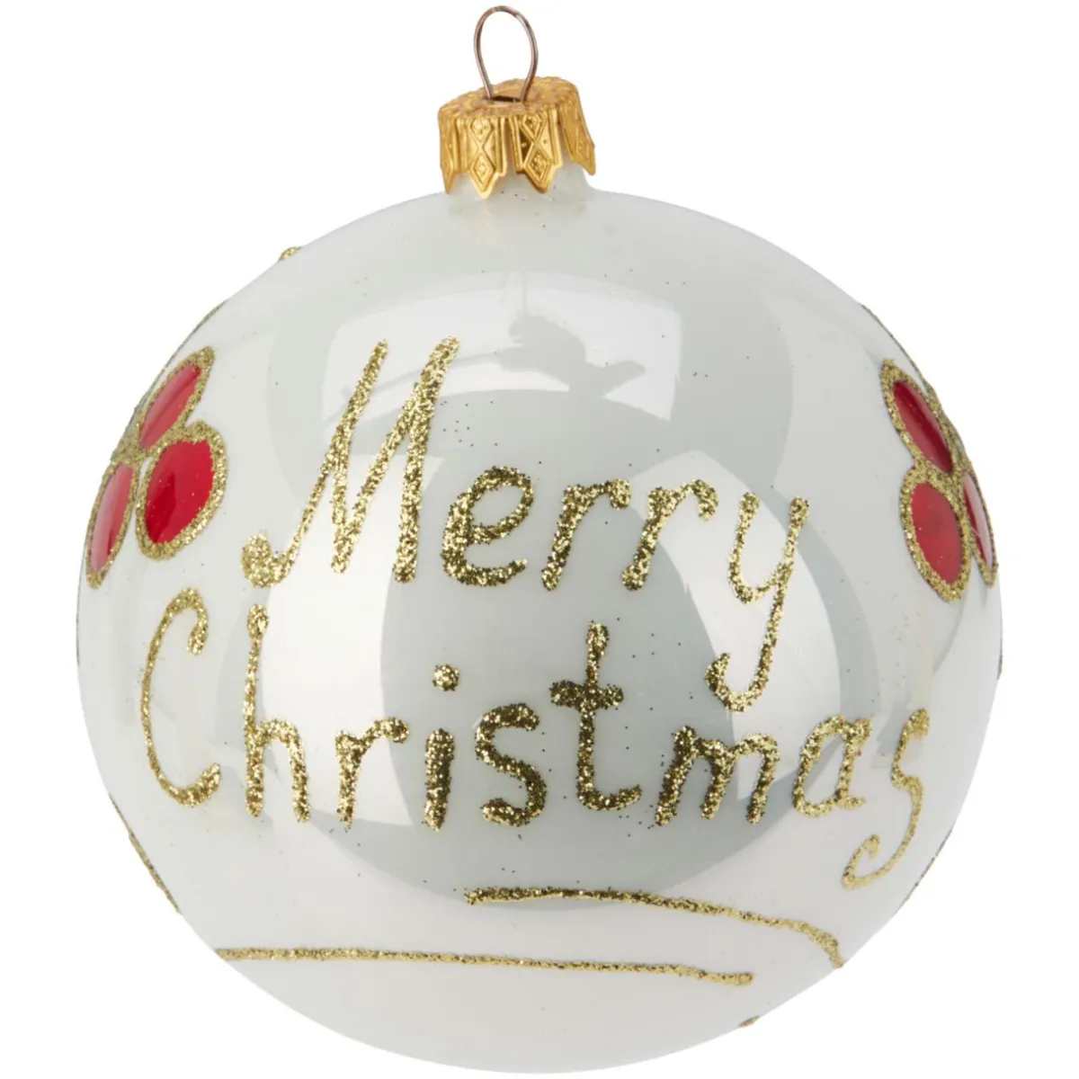 KOOPMAN Lot de 6 boules de Noël en verre (D100 mm) Mignonneries nacré Blanc Clearance