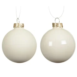 KAEMINGK Lot de 6 Boules de Noël en verre (D80 mm) Boréal Blanc laine Clearance