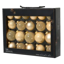KAEMINGK Lot de 21 boules de Noël en verre (D60 à 75 mm) Assorties Cristal Perle Hot