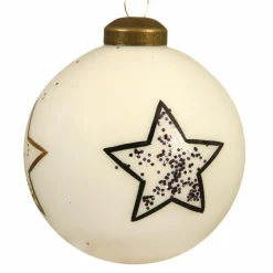KAEMINGK Lot de 3 boules de Noël en verre (D80 mm) Myli Blanc laine Sale