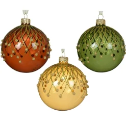 KAEMINGK Lot de 6 boules de Noël en verre (D80 mm) Vintage Reno Multicolore Online