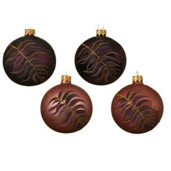 KAEMINGK Lot de 6 boules de Noël en verre (D80 mm) Palma Violet Sale
