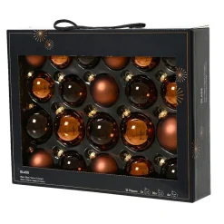KAEMINGK Lot de 21 boules de Noël en verre Assorties Cristal Brun café Online