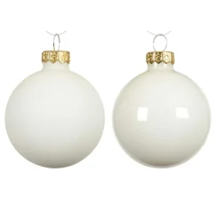 KAEMINGK Lot de 4 boules de Noël en verre (D100 mm) Boréal Blanc laine Clearance