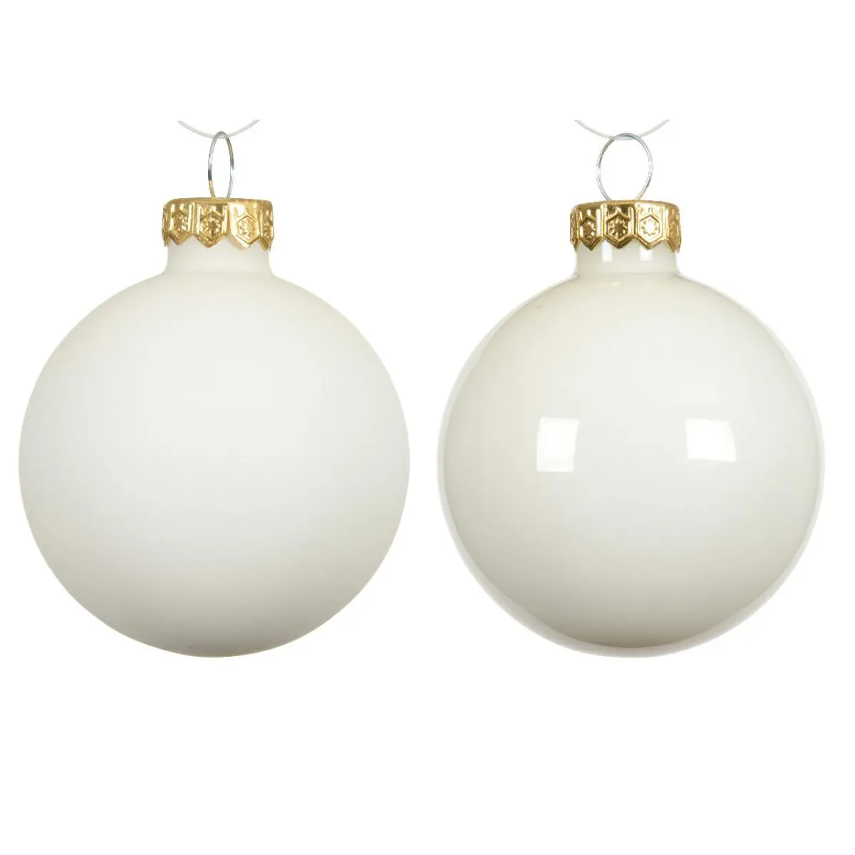 KAEMINGK Lot de 4 boules de Noël en verre (D100 mm) Boréal Blanc laine Clearance