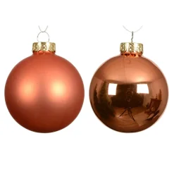 KAEMINGK Lot de 6 boules de Noël en verre (D80 mm) Boréal Orange Sale
