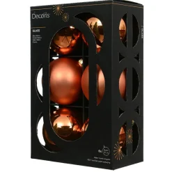 KAEMINGK Lot de 6 boules de Noël en verre (D80 mm) Boréal Orange Sale