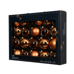 KAEMINGK Lot de 21 boules de Noël en verre (D60 à 75 mm) Assorties Cristal Cognac Online