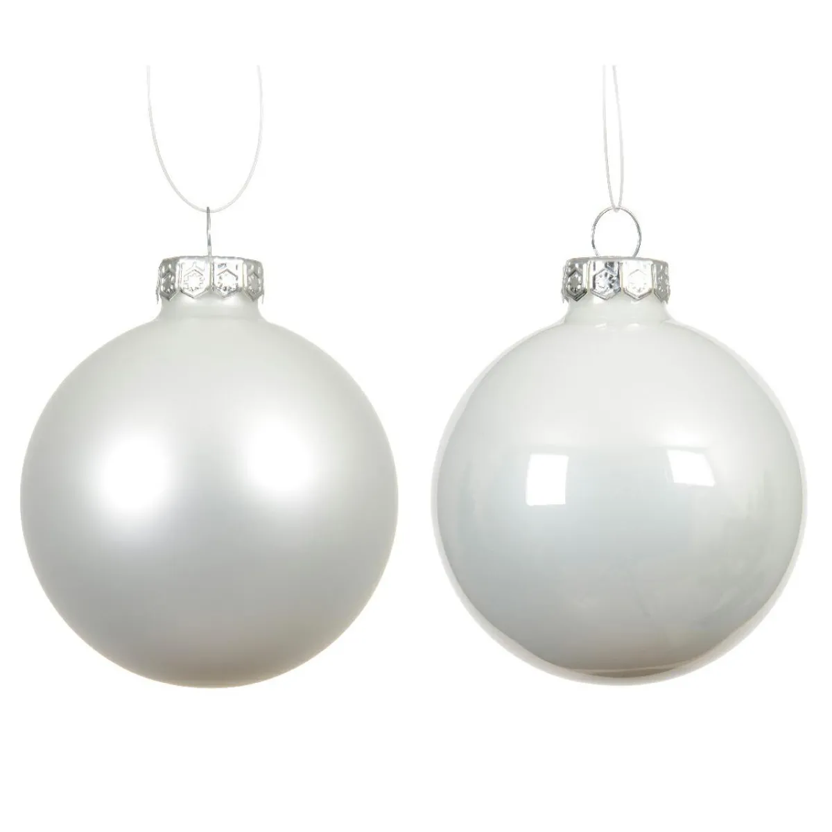 KAEMINGK Lot de 4 Boules de Noël en verre (D100 mm) Boréal Blanc
